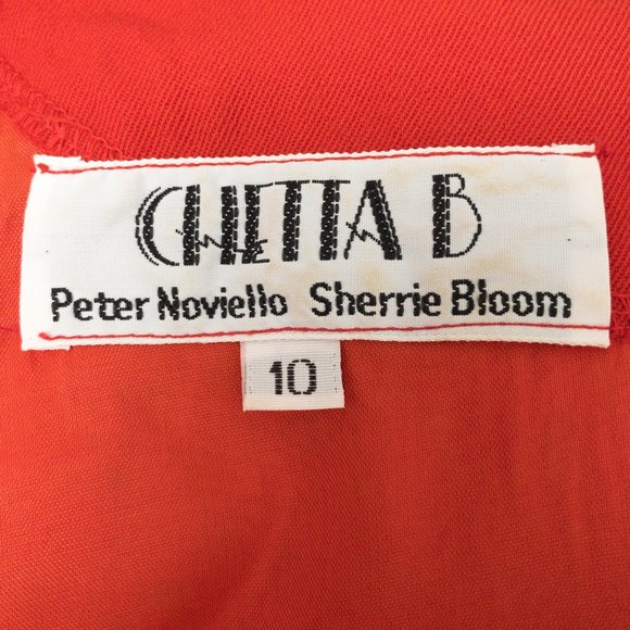 Vintage 80s 10 Wool Colorblock Stripe Dress Red - Picture 8 of 11